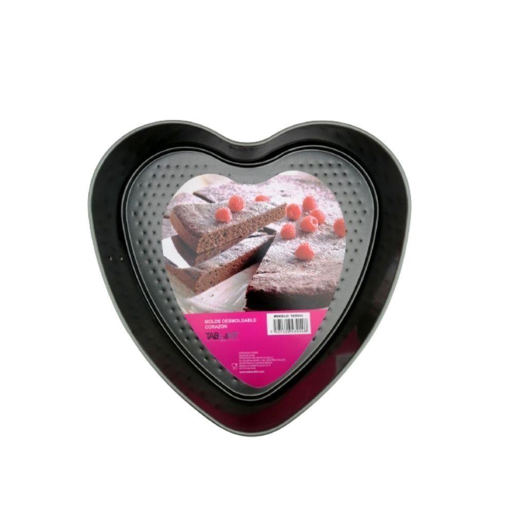 Molde Desmontable con Antiadherente de Corazón de 24 cm Gris TKR014 Tab and Kit