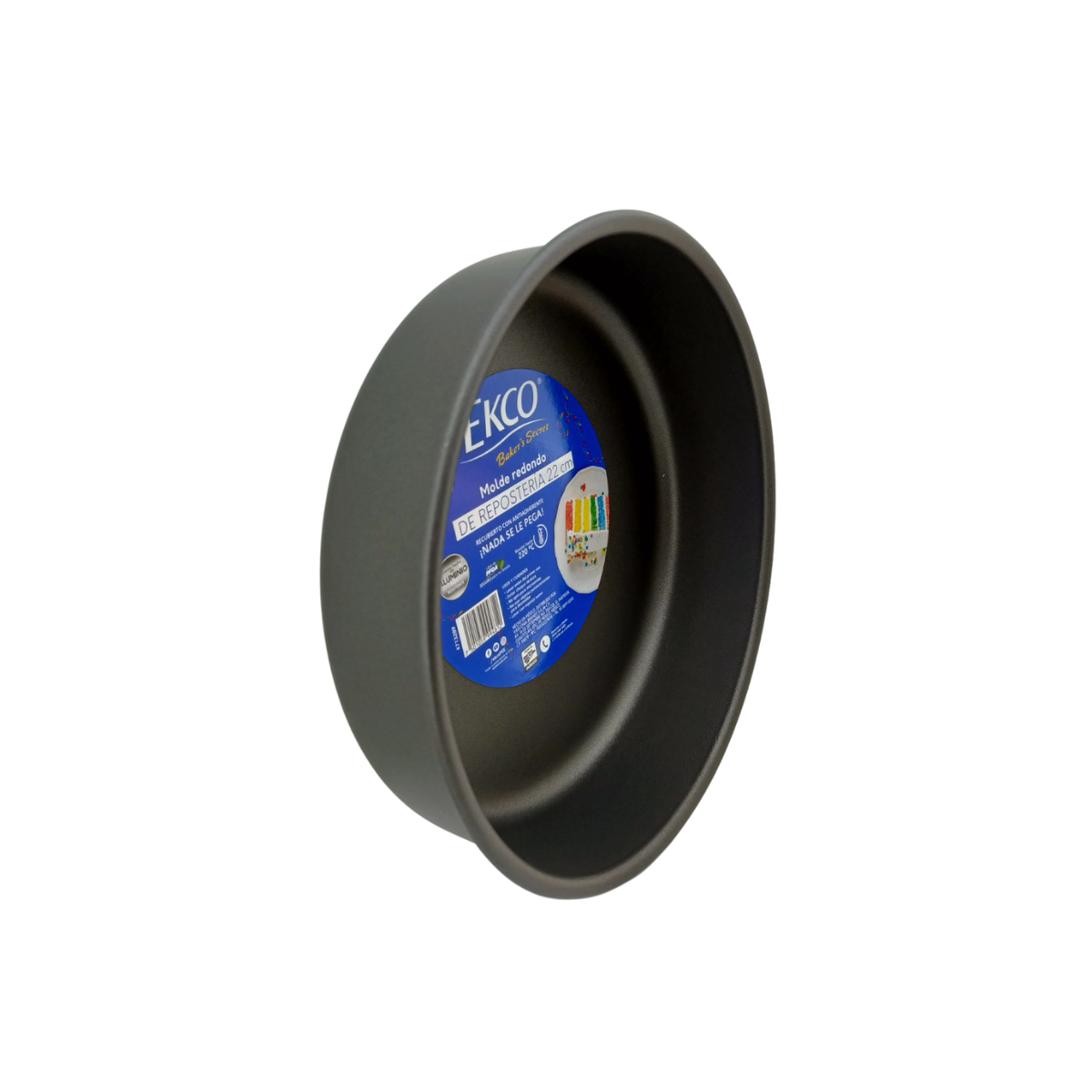 Molde Redondo de Aluminio con Antiadherente para Pastelería 22 cm Gris Ekco 94812