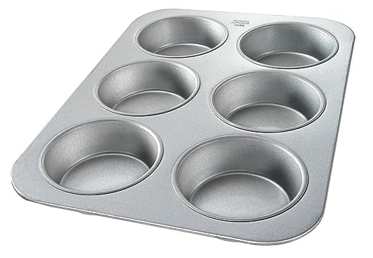 Molde de Estaño de 6 Cavidades para Mantecadas Cupcakes Panques La Ideal