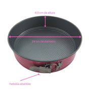 Molde Redondo Desmontable con Antiadherente para Pastel Rosa 24 cm TKR38 Tab and Kit
