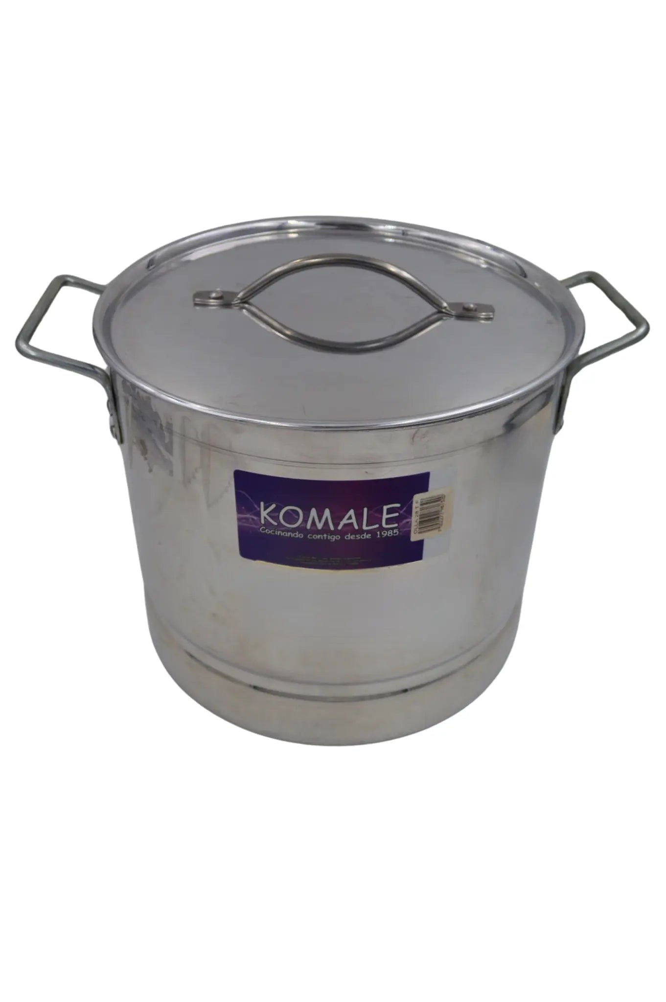 Olla Chica Alta 28 cm 14 Litros de Aluminio Triple Fuerte con Tapa y Asa Komale HORECA
