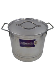 Olla Chica Alta 28 cm 14 Litros de Aluminio Triple Fuerte con Tapa y Asa Komale HORECA
