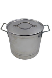 Olla Chica Alta 28 cm 14 Litros de Aluminio Triple Fuerte con Tapa y Asa Komale HORECA