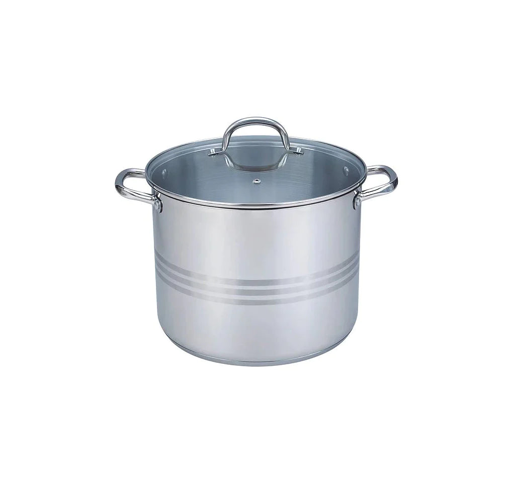 Olla Alta Grande de Acero Inoxidable con Tapa de 31 Litros de 40 cm TKS021 Tab and Kit