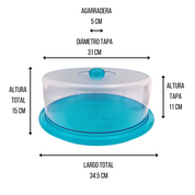 Panera de Plástico Grande Sencilla con Tapa de 31 cm Varios Colores Plasvic