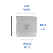 Plato Pastelero Arrocero Cuadrado Moderno Elegante 20 cm de Vidrio City 1794709 Libbey
