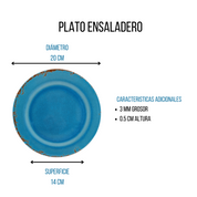 Plato Redondo Arrocero 20 cm Melamina tipo Plástico Enablu Vintage Tab and Kit
