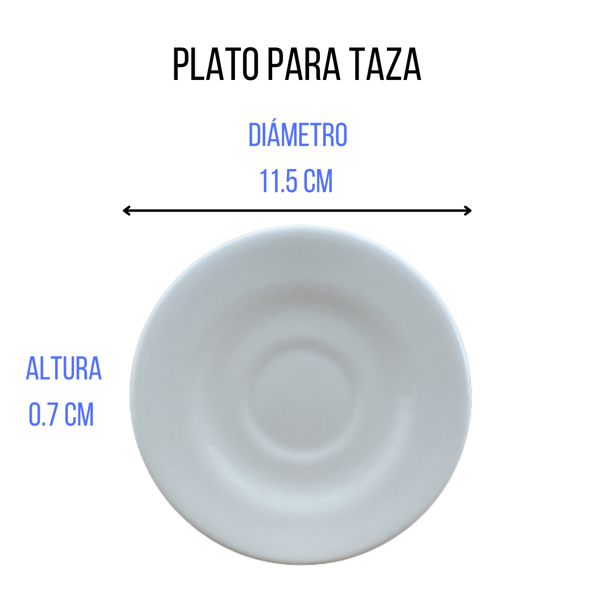 Plato para Taza Redondo Moka 11.5 cm de Loza tipo Cerámica Blanco Nevada Corona