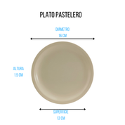 Plato Redondo Pastelero 16 cm 6.2'' de Melamina tipo Plástico Beige 80717 Tavola