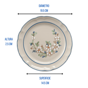 Plato Pastelero Arrocero Clásico Elegante 19.5 cm Victoria Santa Anita