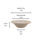 Plato Tazón Compota Pequeño para Postre 90 ml 4.4'' Melamina Tipo Plástico Beige 80725 Tavola