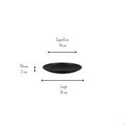 Plato Arrocero Pastelero 18 cm  Melamina Resistente tipo Plástico Negro Anforama