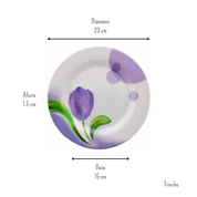 Plato Trinche Redondo 23 cm de Melamina tipo Plástico Tulipán TKM023 Tab and Kit