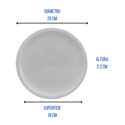 Plato Triche Grande Redondo 25 cm 9.8'' Melamina tipo de Plástico Blanco 84421 Tavola