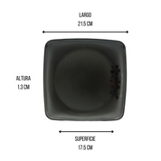 Plato Ensaladero Cuadrado 21.5 cm de Melamina Resistente tipo Plástico Negro Anforama