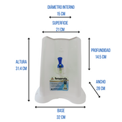 Porta Garrafón con Dispensador de Plástico Resistente 31.4 cm Blanco Anforama