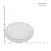 Plato Ovalado de 33 cm de Loza tipo Cerámica Elegante Clásico Blanco Glacial 310105 Santa Anita