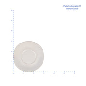 Plato Para Taza Embrocable de 12.5 cm de Loza Tipo Cerámica Elegante Clásico Blanco Glacial 310100 Santa Anita