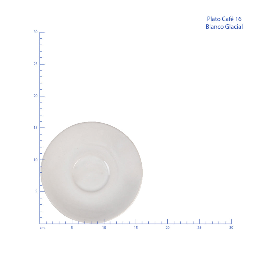 Plato Para Taza café 16 cm de Loza Tipo Cerámica Elegante Clásico Blanco Glacial 310723 Santa Anita