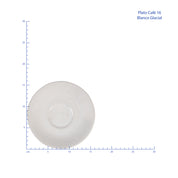 Plato Para Taza café 16 cm de Loza Tipo Cerámica Elegante Clásico Blanco Glacial 310723 Santa Anita