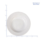 Plato Sopero 23 cm de Loza Tipo Cerámica Elegante Clásico Blanco Glacial 310541 Santa Anita