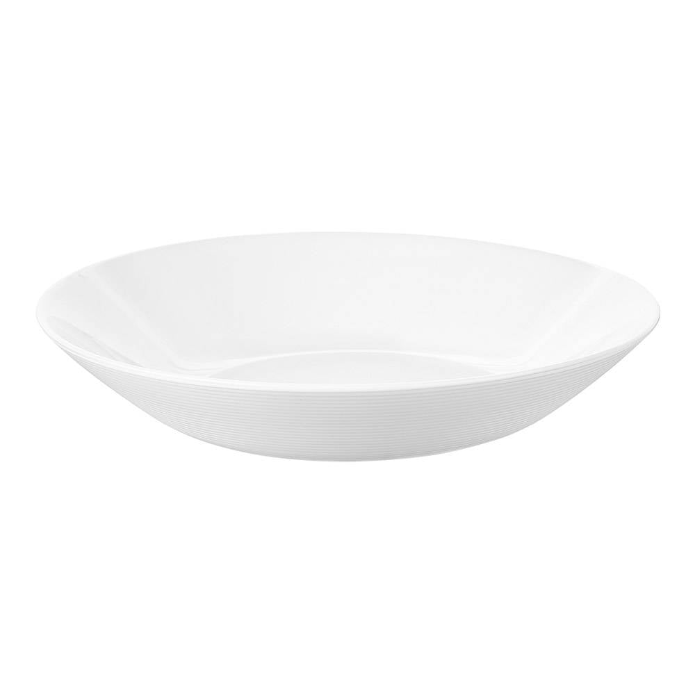 Plato Sopero Hondo Clásico Redondo de 21 cm de Vidrio Opalino Blanco Antartic Anfora