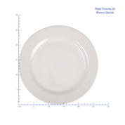 Plato Trinche Redondo de 26 cm de Loza tipo Cerámica Elegante Clásico Glacial 310101 Santa Anita