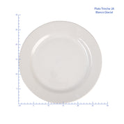 Plato Trinche de 28 cm de Loza tipo Cerámica Elegante Clásico Blanco Glacial 310026 Santa Anita