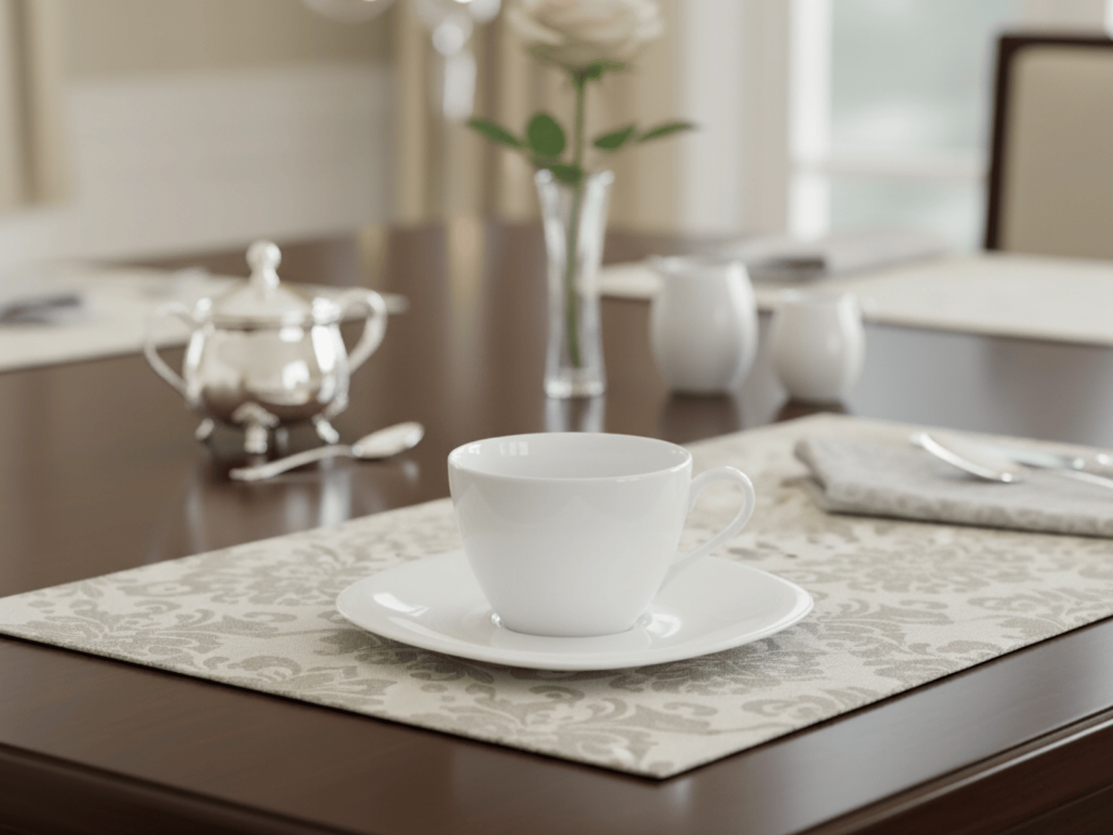 Plato para Taza Expresso Clásico Cuadrado de 12 cm de Vidrio Opalino Blanco Venecia Anfora