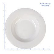 Plato pasta de 31 cm de Loza tipo Cerámica Elegante Clásico Blanco Glacial 310098 Santa Anita