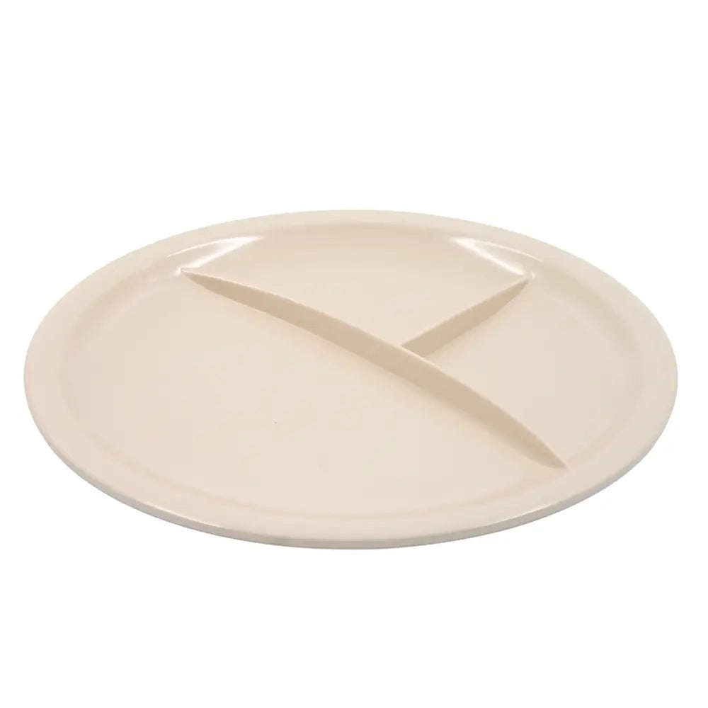 Plato Redondo con 3 divisiones de Melamina Resistente Beige Tavola 80721