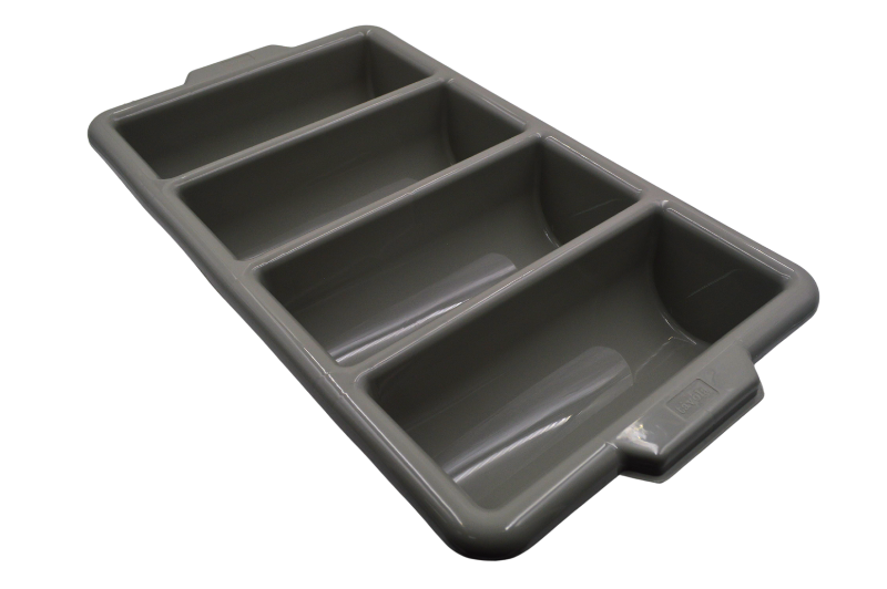 Porta Cubiertos de 4 Divisiones para Restaurante de Plástico Gris Tavola 94011