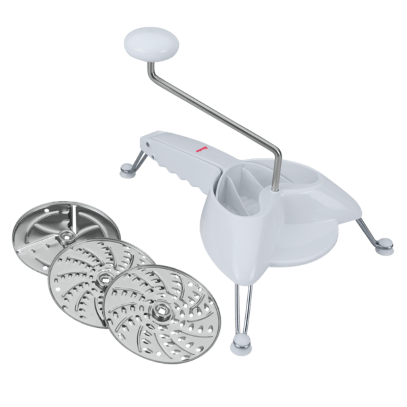 Rallador Giratorio Para Verduras 3 Discos de Corte Intercambiables 251620 Metaltex