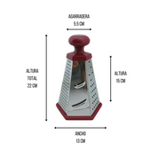 Rallador 6 Lados Vertical Con Mango Superior de Estanado 22 cm Vino TKS098 Tab and Kit