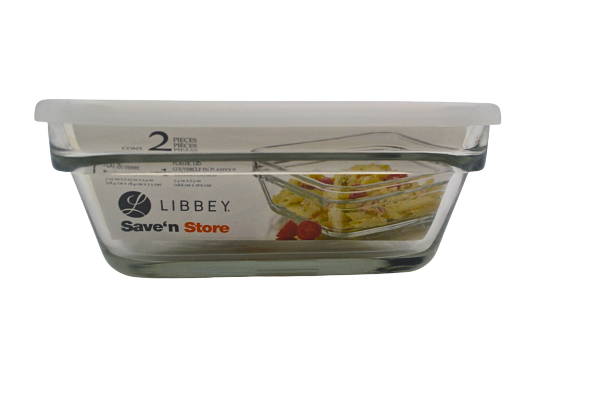 Recipiente Cuadrado de Vidrio con Tapa de Plástico 1.6 Litros Saven n Store A930-1705585 Libbey