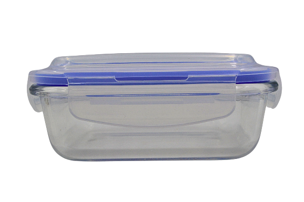 Recipiente Hermético Rectangular 370 ml de Vidrio con Tapa de Broche Vittori