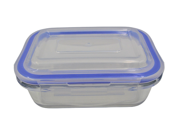 Recipiente Hermético Rectangular 370 ml de Vidrio con Tapa de Broche Vittori
