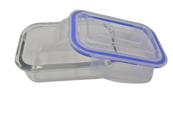 Recipiente Hermético Rectangular 370 ml de Vidrio con Tapa de Broche Vittori