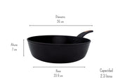 Sartén de Aluminio con Antiadherente 3.5 mm Titanium de 26 cm Negro Prime TKAL033 Tab and Kit