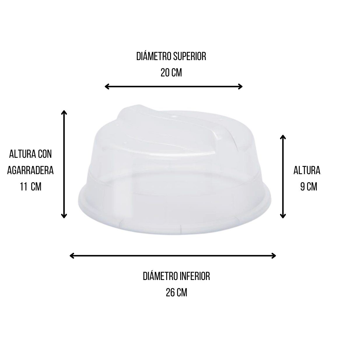 Tapa de Plástico para Microondas Tapa Antisalpicaduras 27 cm 1860 Cubasa