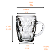 Tarro Cervecero para Cerveza Moderno de Vidrio Resistente de 570 ml Piña 1702364-9690 Lunita