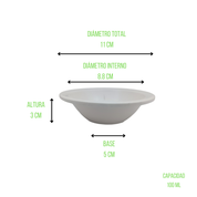 Plato Tazón Compota Pequeño 90 ml 4.4'' de Melamina tipo de Plástico Blanco 84431 Tavola