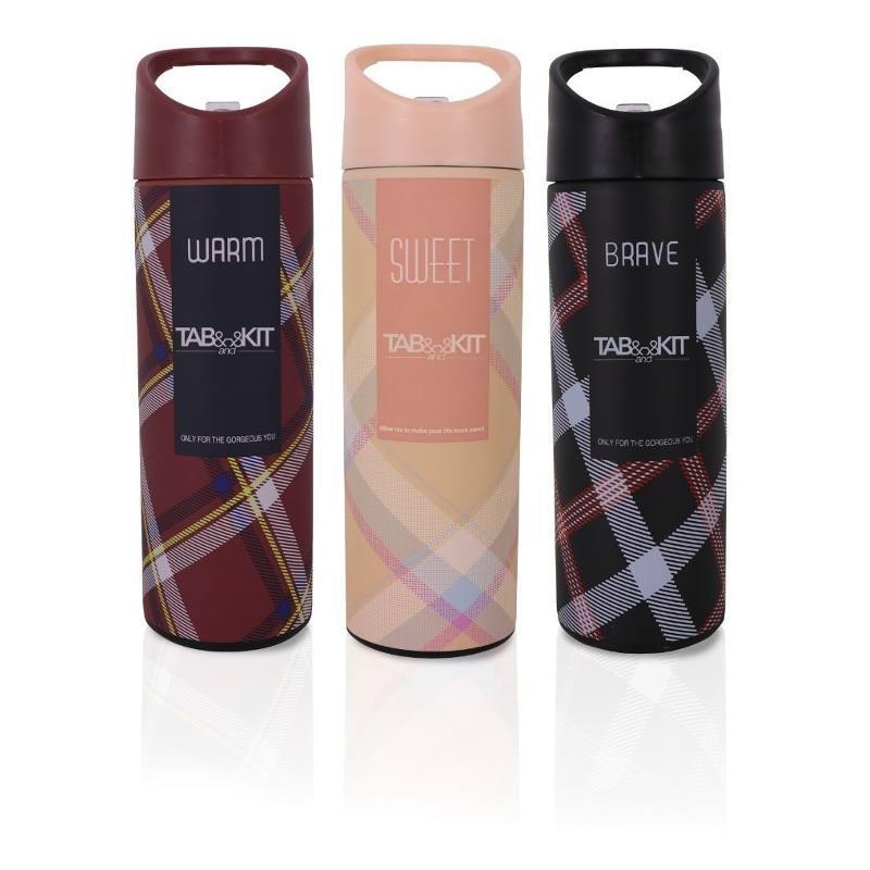 Termo de 480 ml de Acero Inoxidable con Popote Estampado Varios Colores TKTA019 Tab and Kit