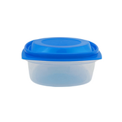 Recipiente Cuadrado de 700 ml de 6 cm de Plástico con Tapa Azul ''C'' Ferplast