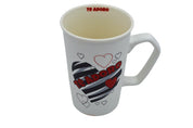 Taza Tarro Alto de 373 ml de Porcelana Resistente Apta Microondas Amor Día del Amor y la Amistad AM97-004V