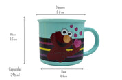 Taza Tarro Jumbo de 345 ml Elmo Plaza Sesamo de Porcelana Resistente Apta Microondas AM74-001V