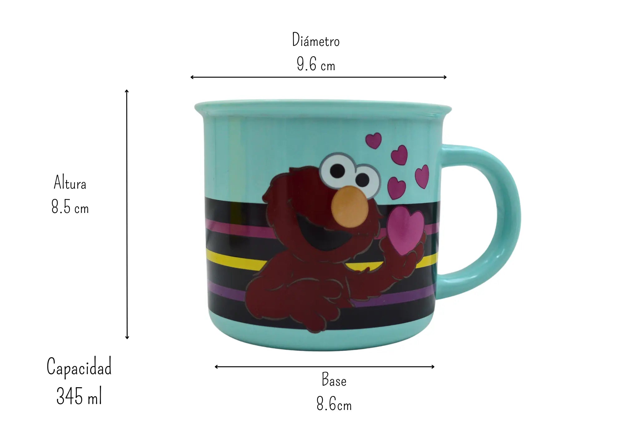 Taza Tarro Jumbo de 345 ml Elmo Plaza Sesamo de Porcelana Resistente Apta Microondas AM74-001V