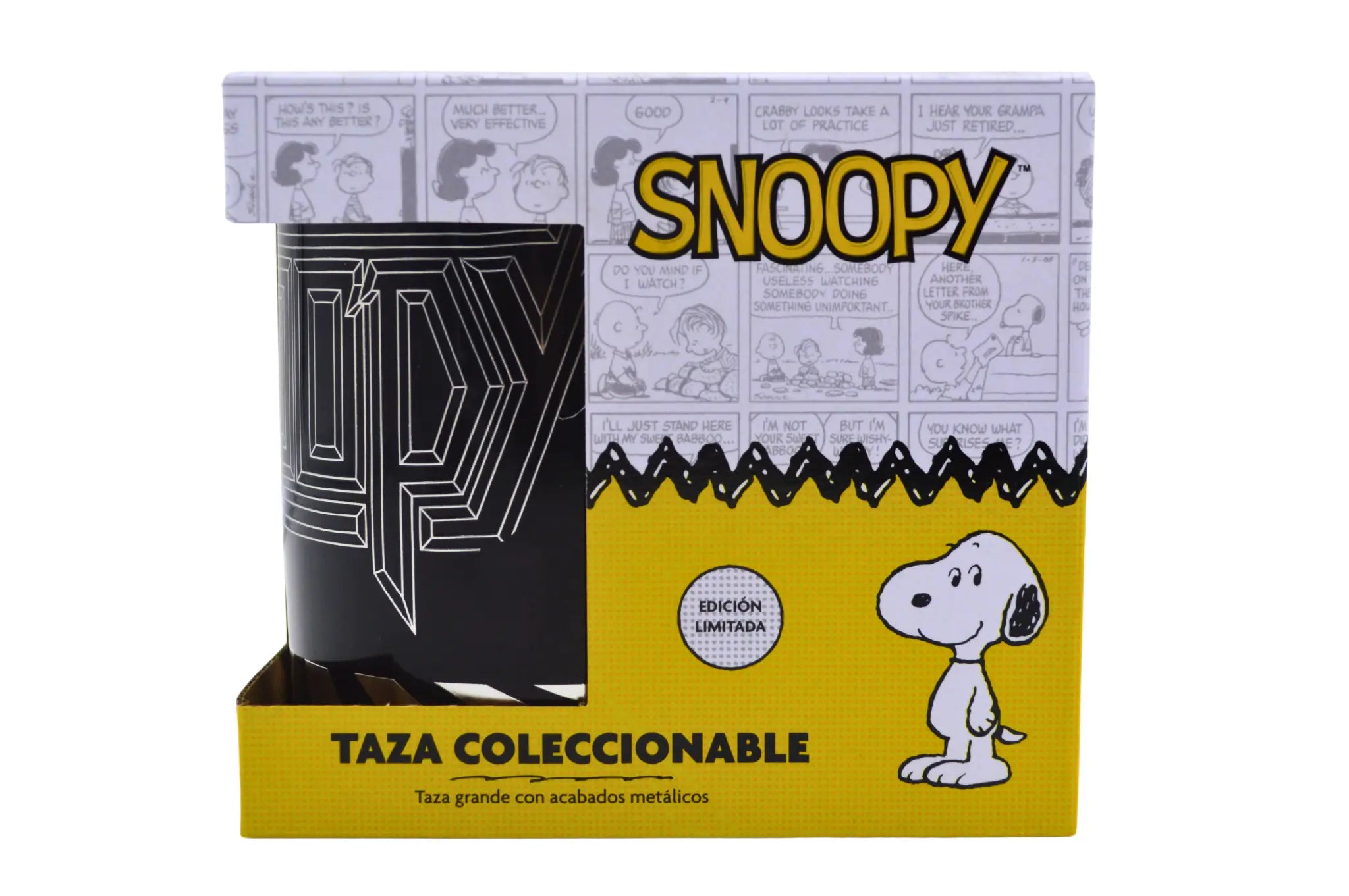 Taza Tarro Jumbo de 520 ml de Porcelana Metálica Snoopy Peanuts Licencia MBIG-PNTS-01