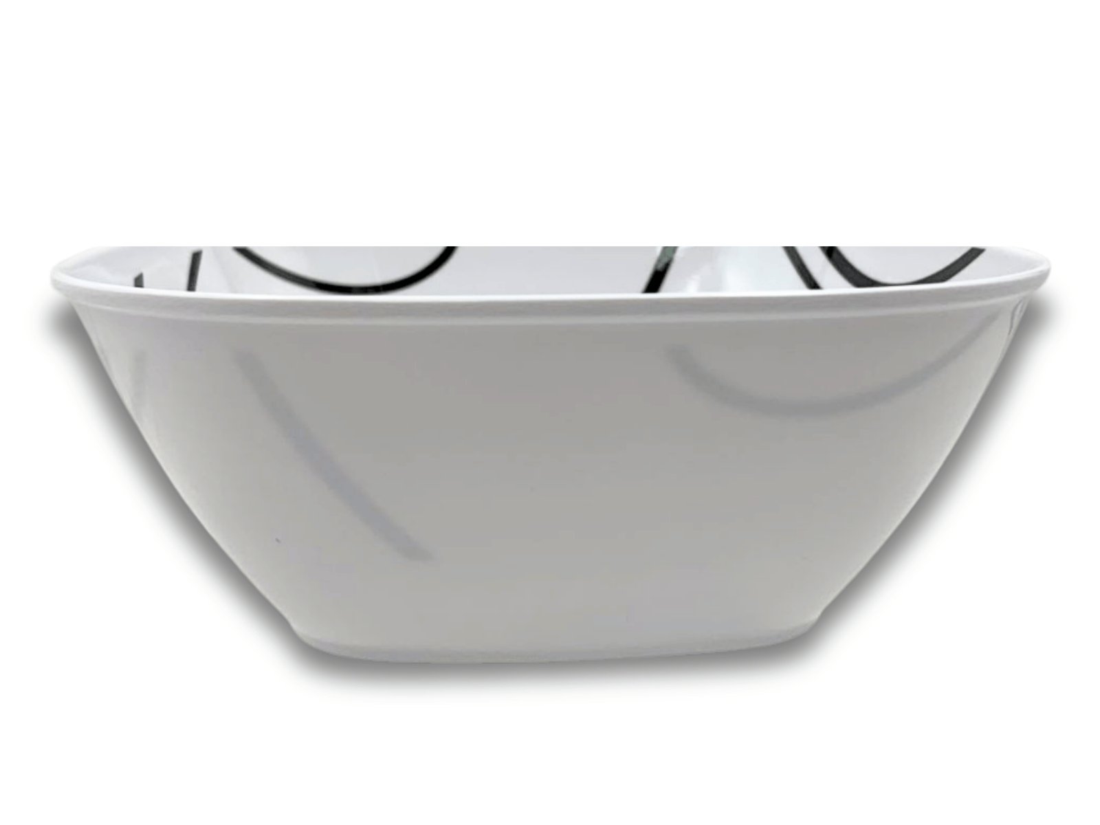 Tazón Sopero Cuadrado de 15 cm de Melamina Tipo Plástico Líneas TKM099 Tab and Kit