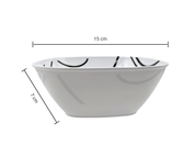 Tazón Sopero Cuadrado de 15 cm de Melamina Tipo Plástico Líneas TKM099 Tab and Kit